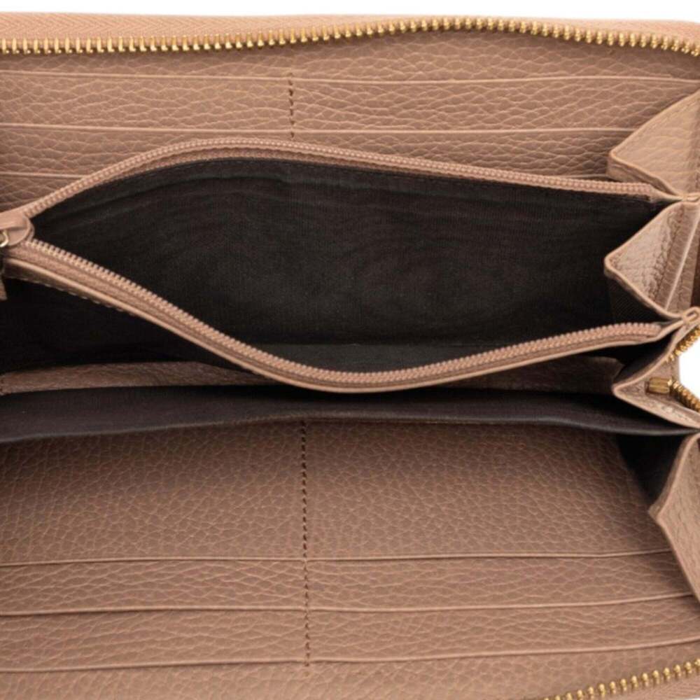 Gucci GG Marmont Round Zip Long Wallet 456117 Pink Beige Leather Women's GUCCI - Picture 4 of 6